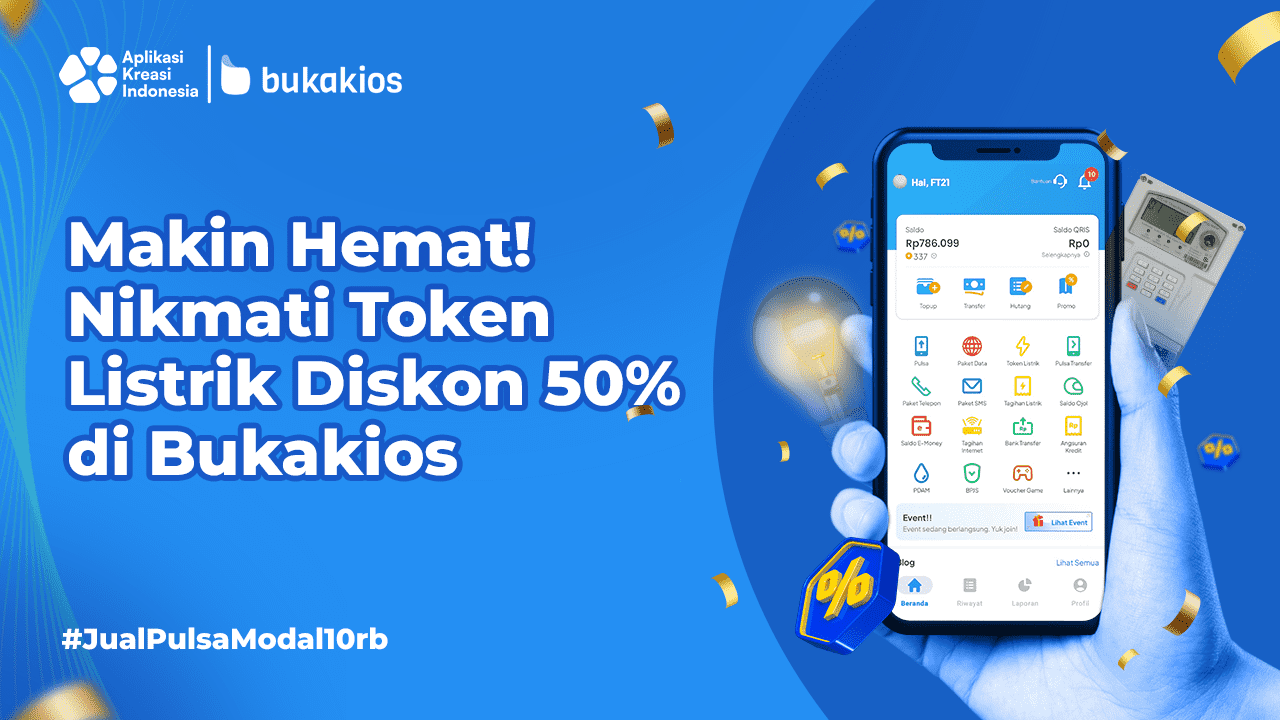 Makin Hemat! Nikmati Token Listrik Diskon 50% PLN di Bukakios